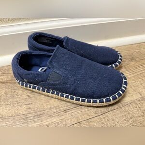 Gymboree Toddler Boys Size 12 Navy Loafers with Woven Trim‎
